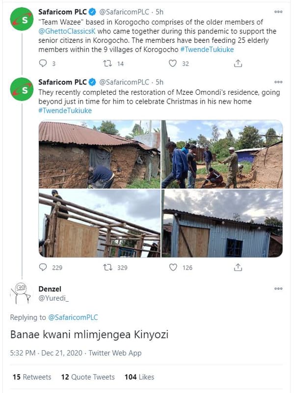 Safaricom plc safaricomplc sh team wazee based in korogocho comprises of the old