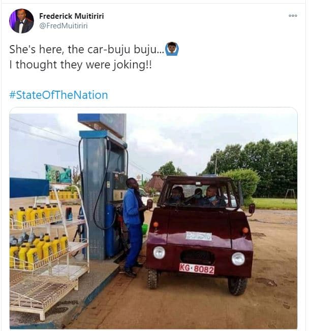 Frederick muitiriri fredmuitiriri she's here the carbuju buju. thought they were