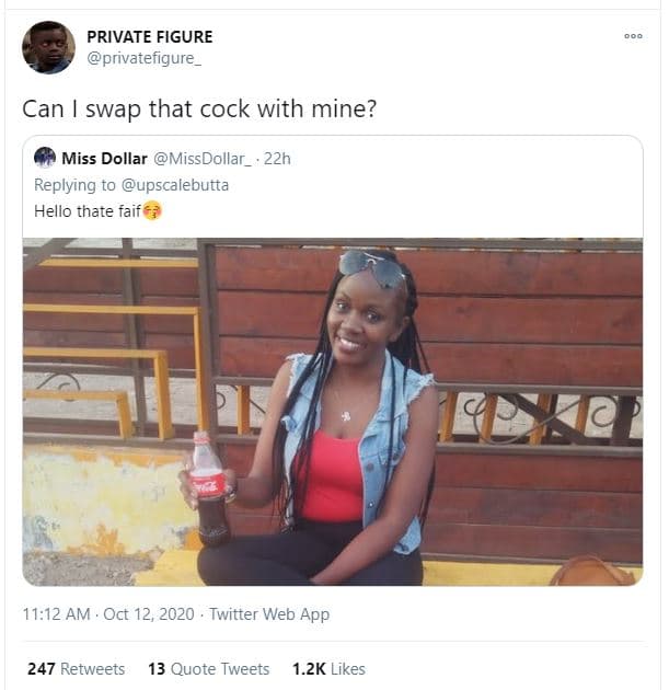 Private figure privatefigure can swap that cock with mine? miss dollar missdolla