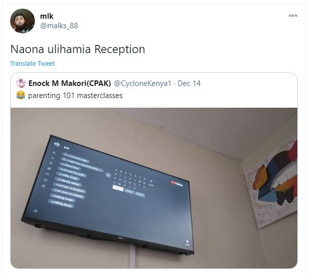 Mlk malks_88 naona ulihamia reception translate tweet enock m makoricpak cyclone
