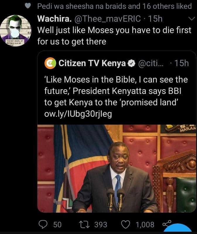 Pedi wa sheesha na braids and 16 others liked wachira. thee_maveric 15h well jus