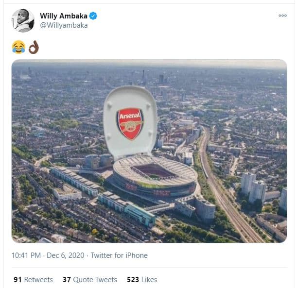 Willy ambaka willvambaka arsenall 10.41 pm dec 6 twitter for iphone 91 retweets