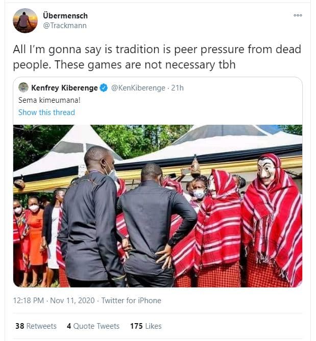 Übermensch trackmann all l'm gonna say is tradition is peer pressure from dead p