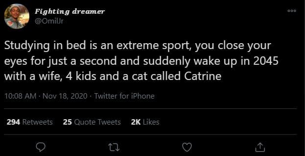 Fighting dreamer omiljr studying in bed is an extreme sport you close your eyes