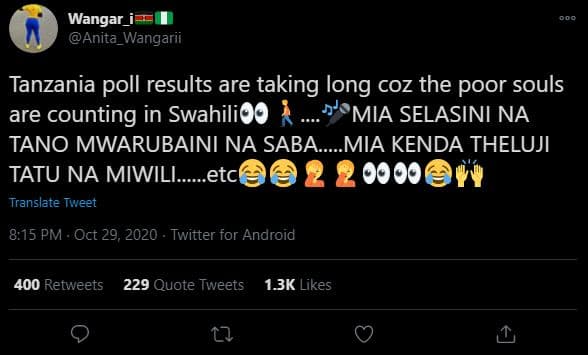 Wangar anita_wangarii tanzania poll results are taking long coz the poor souls a