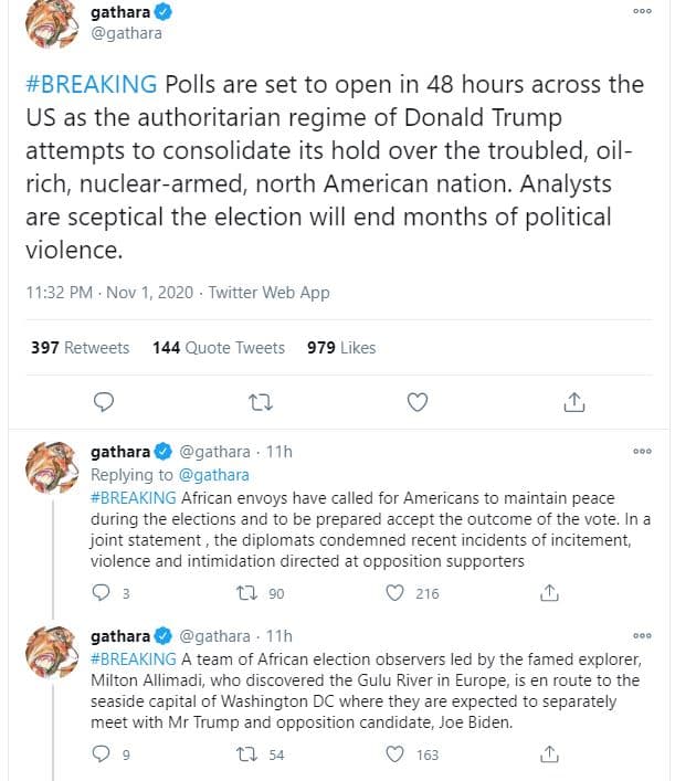 Gathara gathara breaking polls are set to open in 48 hours across the us as the