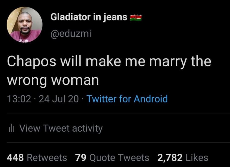 Gladiator in jeans eduzmi chapos will make me marry the wrong woman 13.02 24 jul