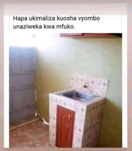 Hapa ukimaliza kuosha vyombo unazıweka kwa mfuko