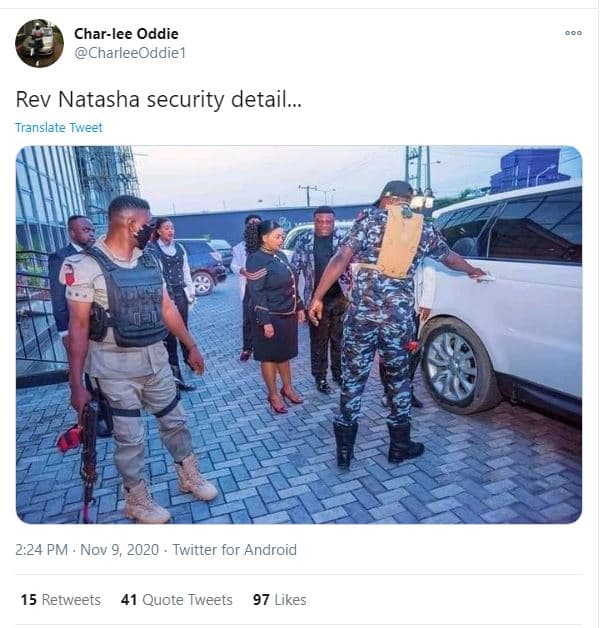 Charlee oddie charleeoddie1 rev natasha security detail. translate tweet 2.24 pm