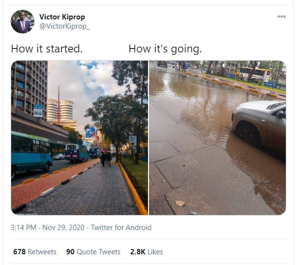 Victor kiprop victorkiprop how it started. how it's going 3.14 pm nov 29, twitte