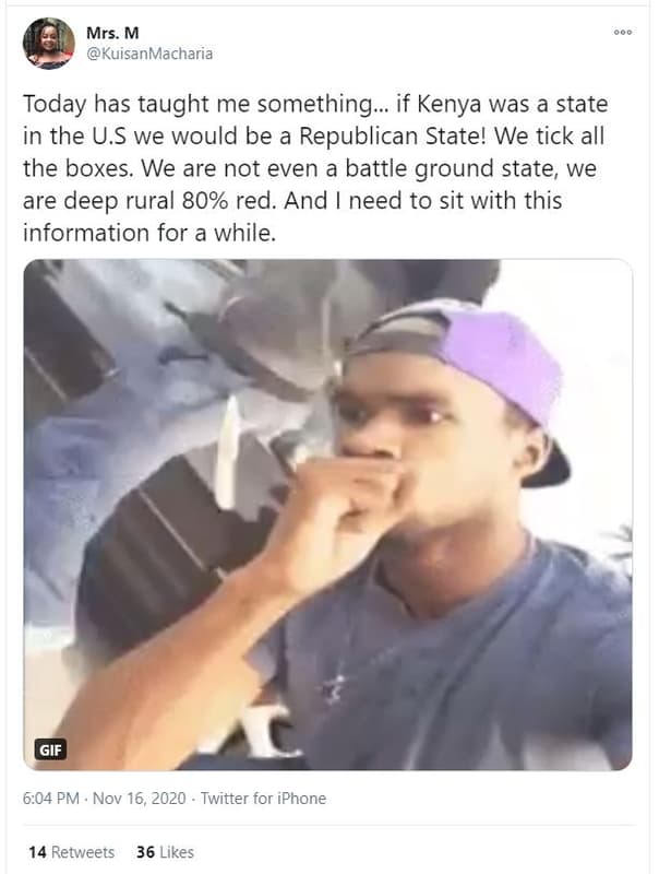 Mrs. m kuisanmacharia today has taught me something if kenya was a state in the