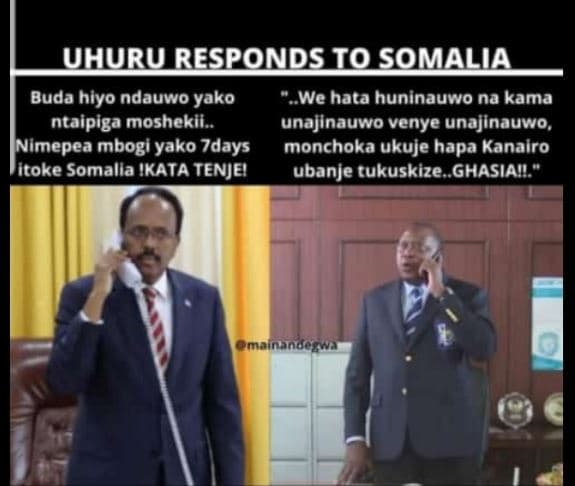 Uhuru responds io somala buda hiyo ndauwo yako we hata huninauwo na kama ntaipig