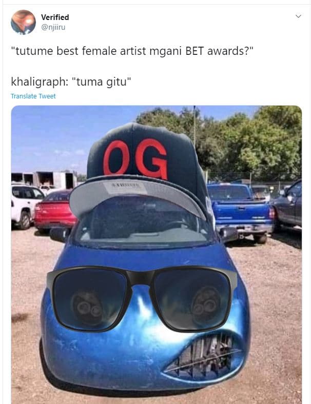 Verified njiru tutume best female artist mgani bet awards? khaligraph tuma gitu