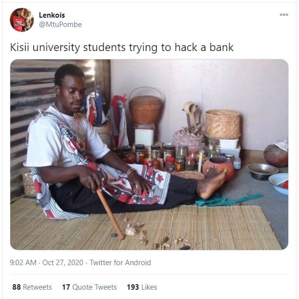 Lenkois mtupombe kisii university students trying to hack a bank 9,02 am oct 27,