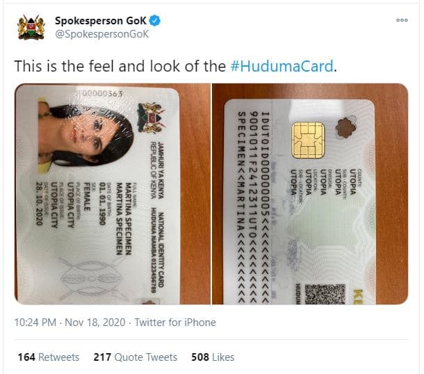 Spokesperson gok spokespersongok this is the feel and look of the hudumacard. 70