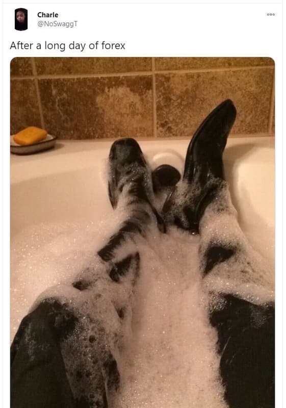 Charle noswaggt after a long day of forex