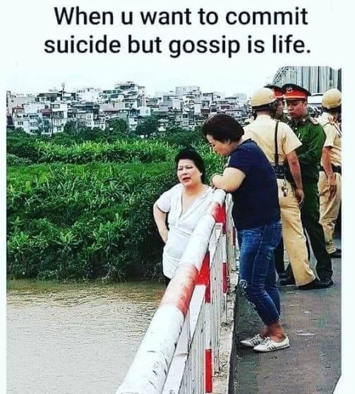 When u want to commit suicide but gossip is life