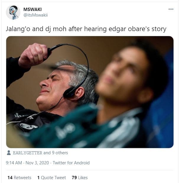 Mswaki itsmswakii jalang'0 and dj moh after hearing edgar obare's story earlyget