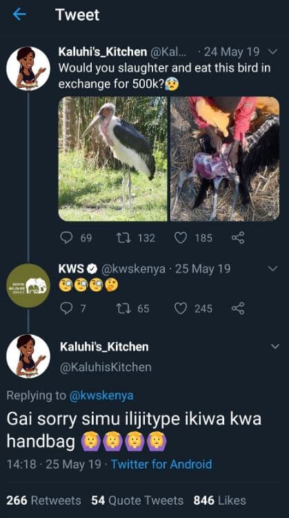 Tweet kaluhi's_kitchen kal 24 may 19 would you slaughter and eat this bird in ex