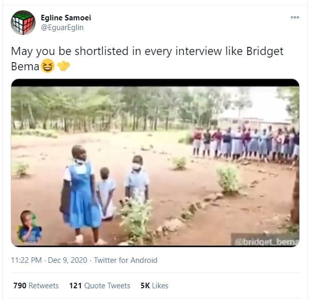 Egline samoei eguareglin may you be shortlisted in every interview like bridget
