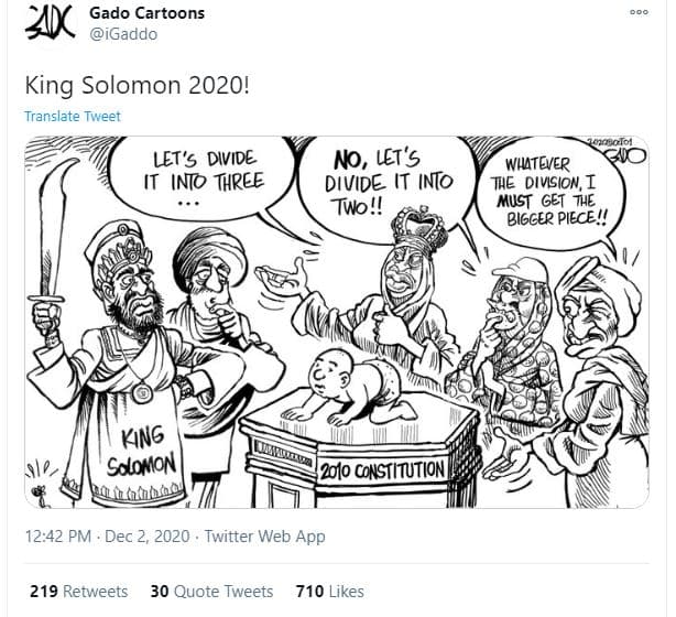 Mank gado cartoons igaddo king solomon ! translate tweet let'5 divide into three