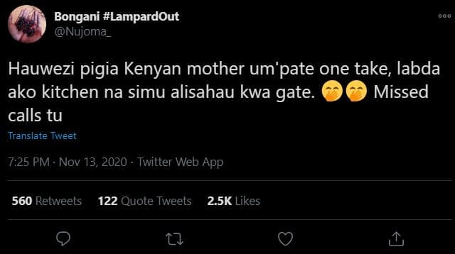 Bongani lampardout nujoma _ hauwezi pigia kenyan mother um'pate one take labda a