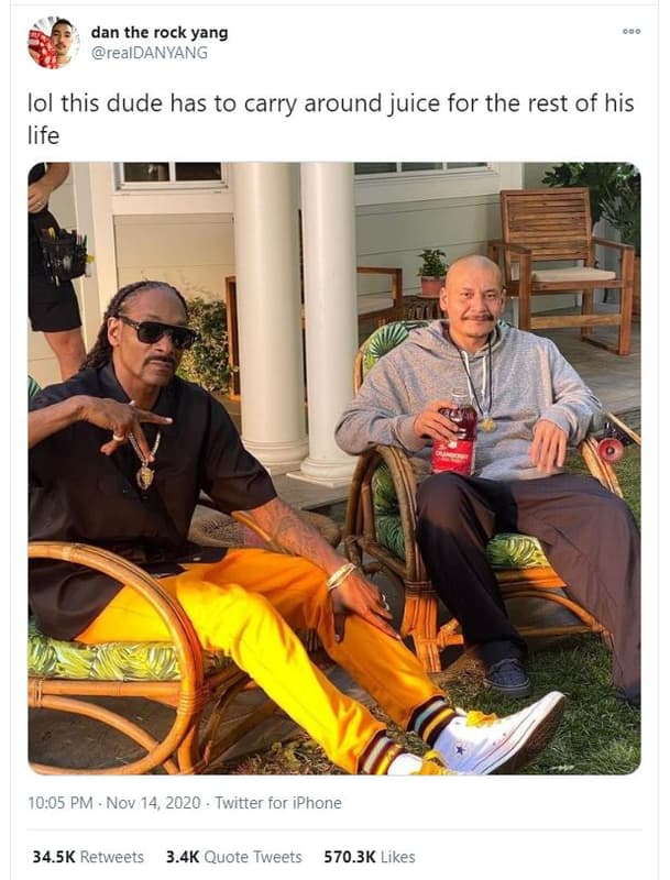 Dan the rock yang realdanyang lol this dude has to carry around juice for the re