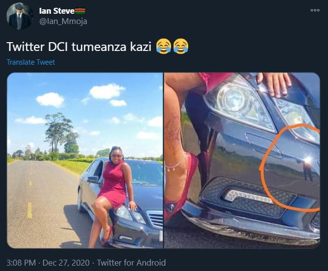 Lan steve lan_mmoja twitter dci tumeanza kazi translate tweet 3.08 pm . dec 27,