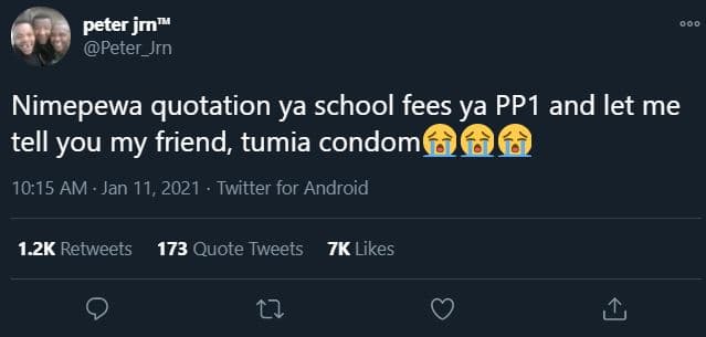Peter jrn peter_jrn nimepewa quotation ya school fees ya pp1 and let me tell you