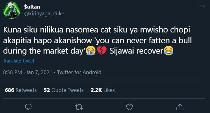 Sultan kirinyaga_duke kuna siku nilikua nasomea cat siku ya mwisho chopi akapiti