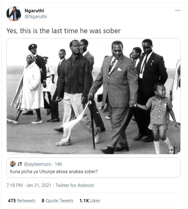 Ngaruthi ngaruthi yes, this is the last time he was sober jt jayteemuro 14h kuna