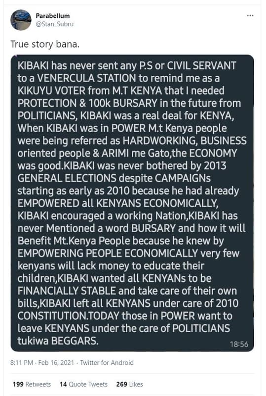 Parabellum stan_subru true story bana. kibaki has never sent any ps or civil ser