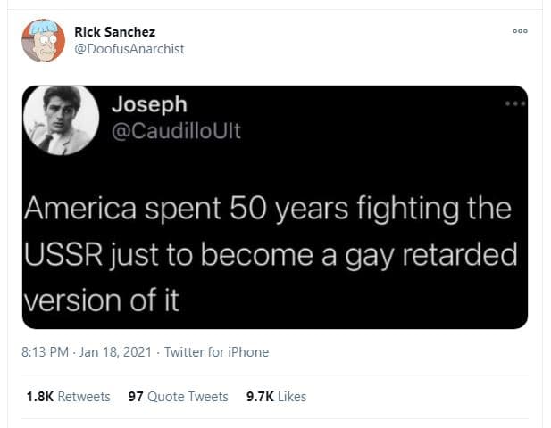 Rick sanchez doofusanarchist joseph caudilloult america spent 50 years fighting