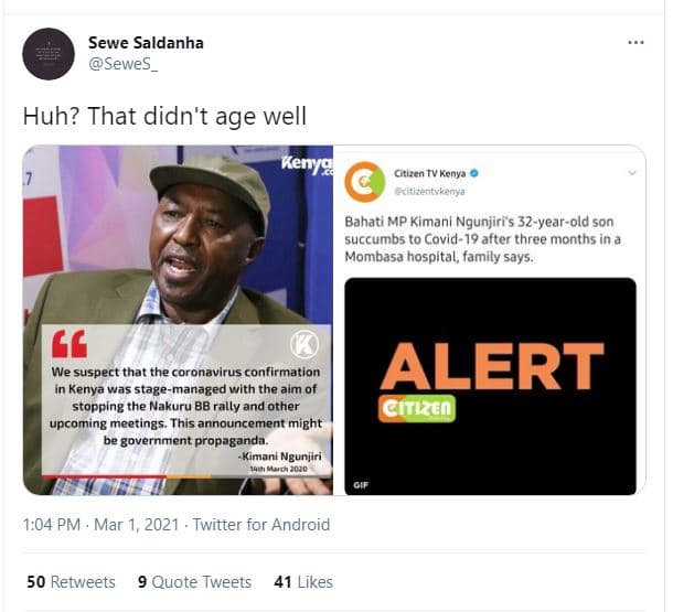 Sewe saldanha sewes huh? that didn't age well kenyg ctven kenys ecutlentykenva b