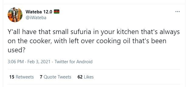 Wateba 12.0 iwateba y'all have that small sufuria in your kitchen that's always