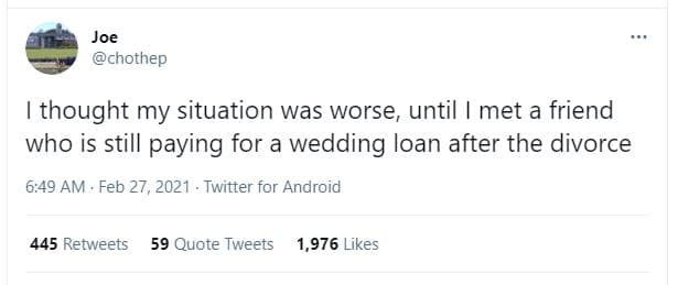 Joe chothep thought my situation was worse, until met a friend who is still payi