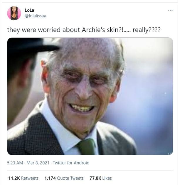 Lola lolalissaa they were worried about archie's skin?! really???? 5.23 am mar 8