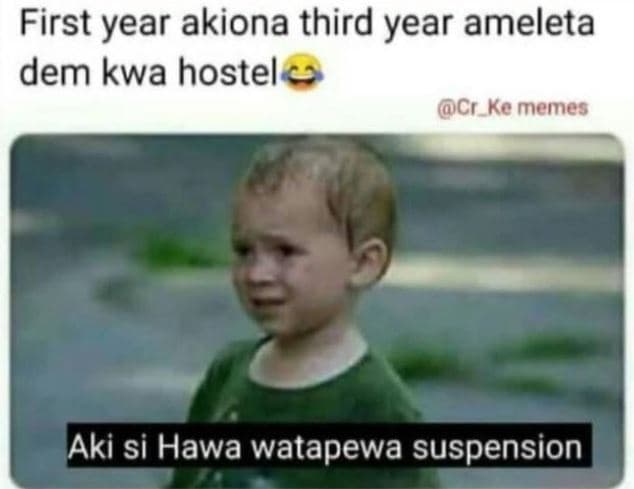 First year akiona third year ameleta dem kwa hostel crkememes aki si hawa watape