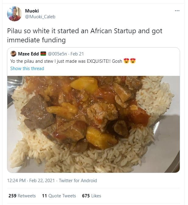 Muoki muoki_caleb pilau so white it started an african startup and got immediate
