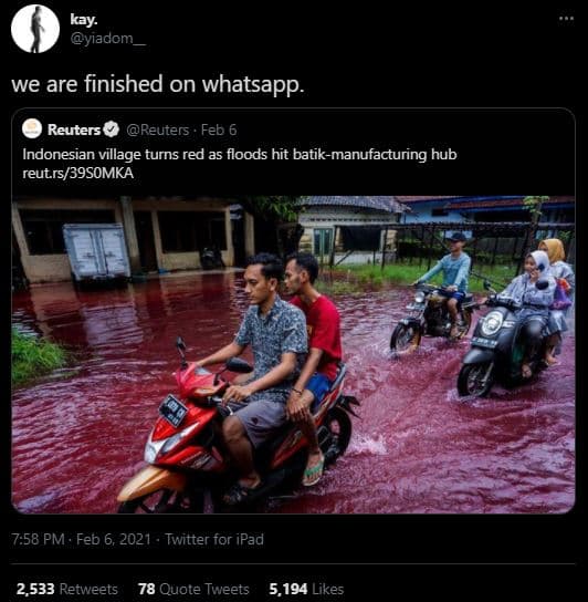 Kay. yiadom we are finished on whatsapp. reuters reuters feb 6 indonesian villag