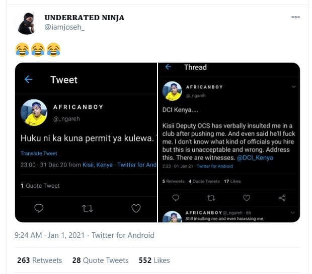 Underrated ninja iamjoseh _ thread tweet africanboy delc africanboy dci kenya _