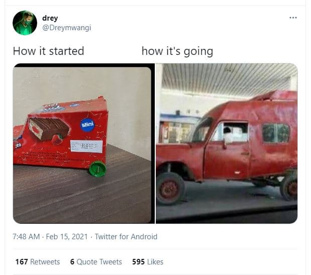 Drey dreymwangi how it started how it's going e89 7,48 am feb 15, twitter for an