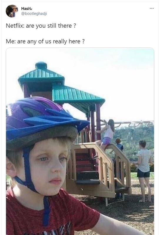 Hasií bootleghadji netflix are you still there ? me are any of us really here ?