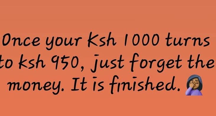 Once your ksh 000 turns '0 ksh 950, just forget the money ił is fmished.