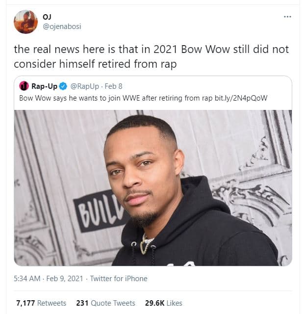 Ojenabosi the real news here is that in bow wow still did not consider himself r