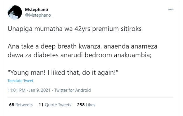 Mstephanô mstephano_ unapiga mumatha wa 42yrs premium sitiroks ana take a deep b