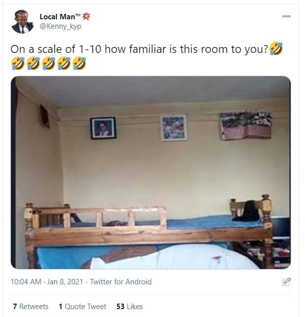 Local man kenny_kyp on a scale of 110 how familiar is this room to you? 10.04 am