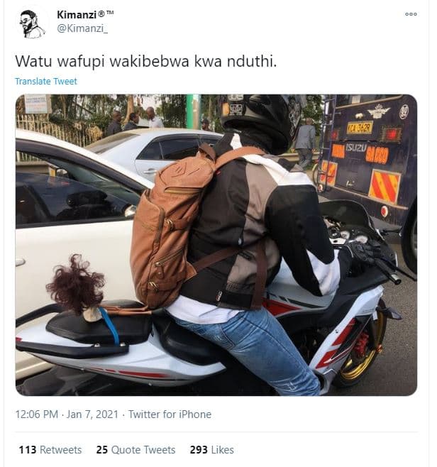 Kimanzi kimanzi _ watu wafupi wakibebwa kwa nduthi translate tweet 7 suzu 12.06