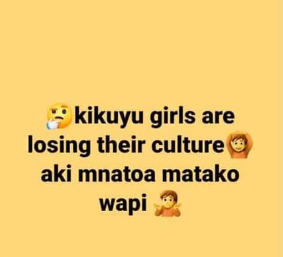 Kikuyu girls are losing their culture aki mnatoa matako wapi