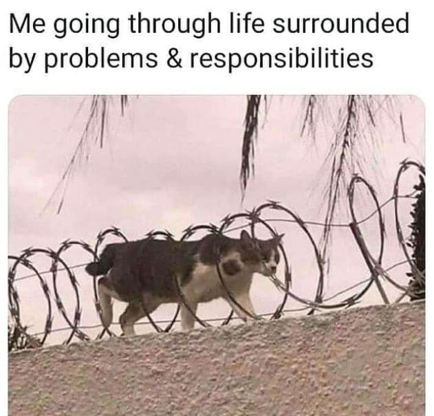 Me going through life surrounded by problems responsibilities